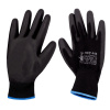 ПЕР 444 Перчатки нейлоновые черные с ПУ