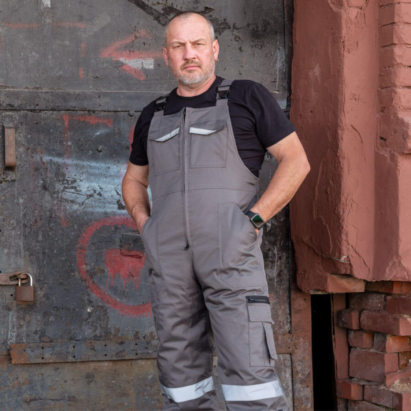 Полукомбинезон WINTER, мужской, утепленный, серый, Китай