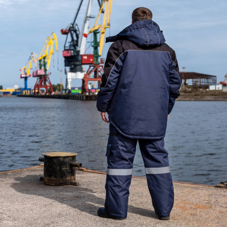 Куртка WINTER, мужская, утепленная, синий/черный, Китай