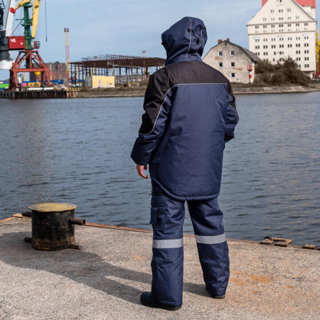 Куртка WINTER, мужская, утепленная, синий/черный, Китай