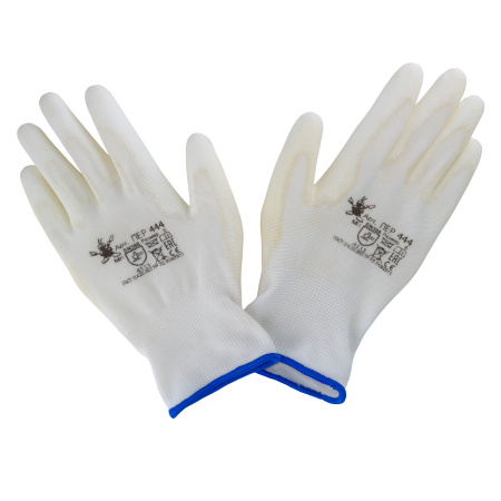 ПЕР 444 Перчатки нейлоновые белые с ПУ
