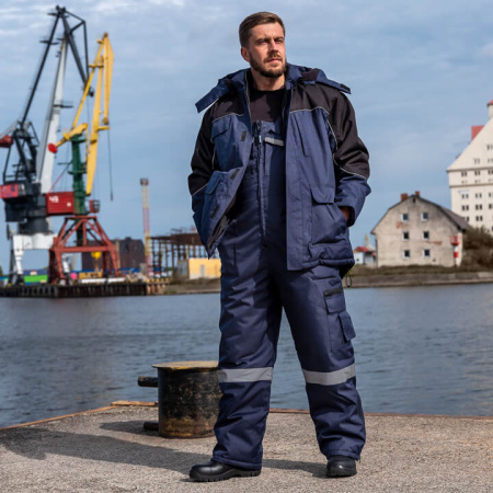 Куртка WINTER, мужская, утепленная, синий/черный, Китай