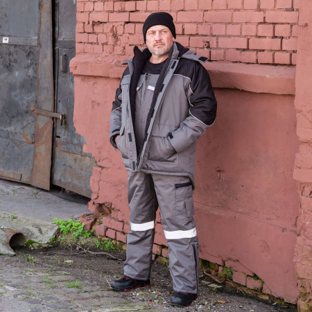 Полукомбинезон WINTER, мужской, утепленный, серый, Китай