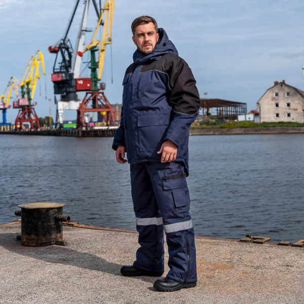 Полукомбинезон WINTER, мужской, утепленный, синий, Китай