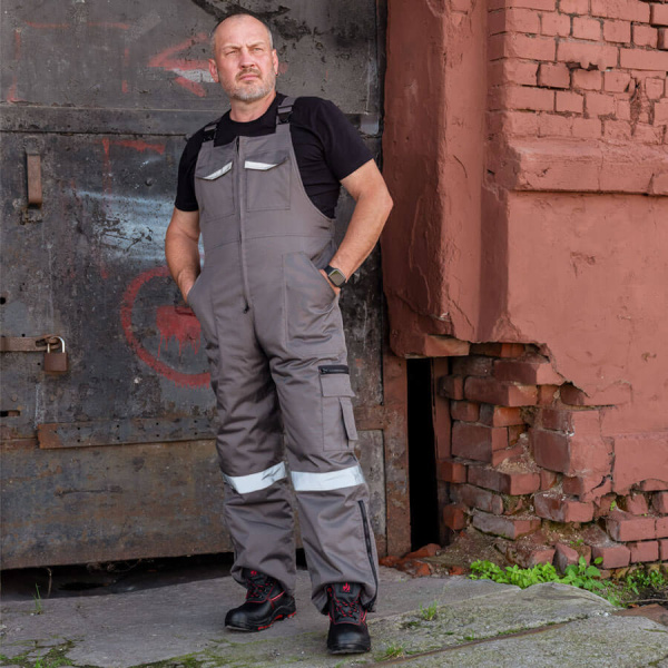 Полукомбинезон WINTER, мужской, утепленный, серый, Китай