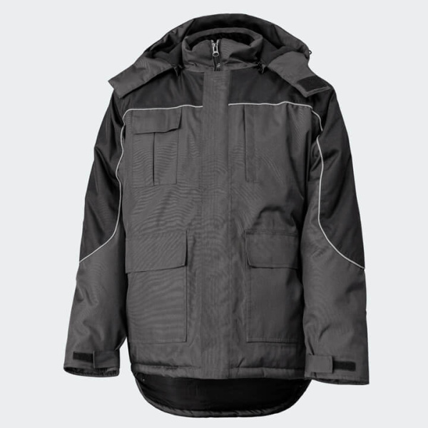 Куртка WINTER, мужская, утепленная, серый/черный, Китай