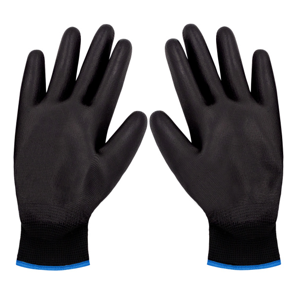 ПЕР 444 Перчатки нейлоновые черные с ПУ